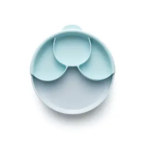 Miniware 天然聚乳酸兒童學習餐具分隔餐盤組(附吸盤)-藍色