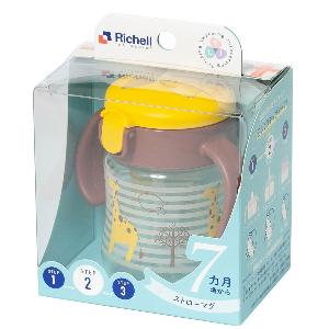 日本 Richell - 長頸鹿吸管學習水杯 7個月 200ml