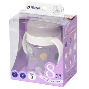 日本 Richell - TLI 淺灰 360防漏 學習水杯 200ml