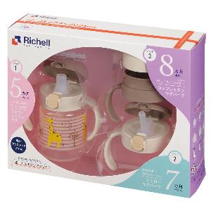 日本 Richell T.L.I Step Up Baby Cup Set 長頸鹿