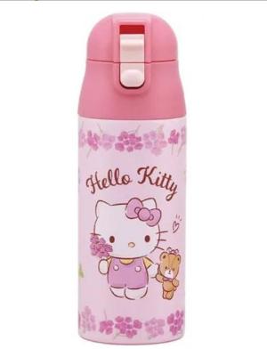 Hello Kitty 超輕量彈蓋式不鏽鋼保溫 360ml (花圈款)