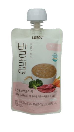 LUSOL-即食營養寶寶粥唧唧裝(牛肉&西蘭花) 7M+