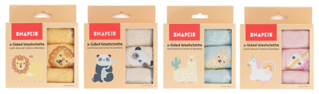 SNAPKIS 毛巾 Washcloths 25*25cm(3件裝)