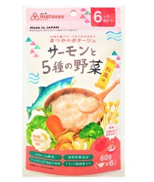 Matsuya松屋即沖嬰兒米糊 (三文魚+5種野菜 - 鰹魚高湯味) 60克