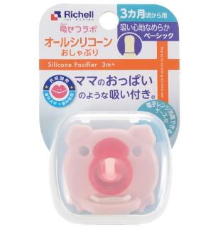 Richell Sucking Lab全矽膠小豬安撫奶嘴( 3個月以上)