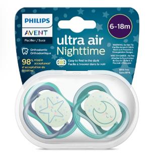 Ultra Air 夜光安撫奶嘴 6-18M - Sleeping Star+Moon