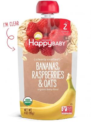 Organic Bananas, Raspberries & Oats 113g