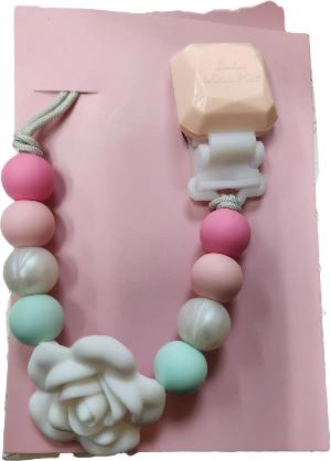 Loulou Lollipop Pacifier Clip - Pink Mint