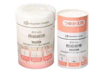 Akachan Honpo - 嬰兒專用極細棉棒 (240支 +補充裝)