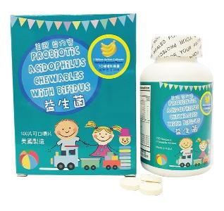美國益力寶 - 兒童益生菌可口嚼片100片(香蕉味)