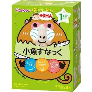 日本 Wakodo 和光堂 DHA小魚魷魚形米餅1歲起