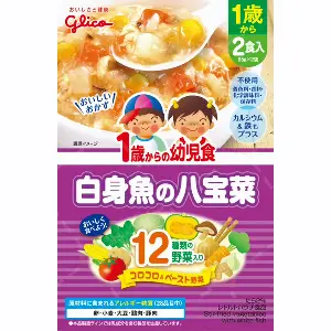 Glico 固力果 glico 1歲起嬰兒餸 (白身魚八寶菜) 85g x 2