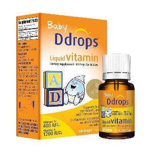 美国 Ddrops 婴儿维生素AD补钙滴剂（60天用量）1.7ml