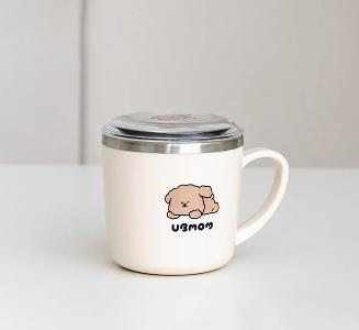 UBMOM Mong狗帶蓋不銹鋼杯