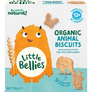 新西蘭Little bellies天然有機全麥迷你小動物小餅乾130g 12m+ (新)